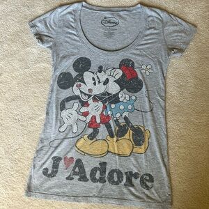 Disney Gray Mickey and Minnie T-Shirt